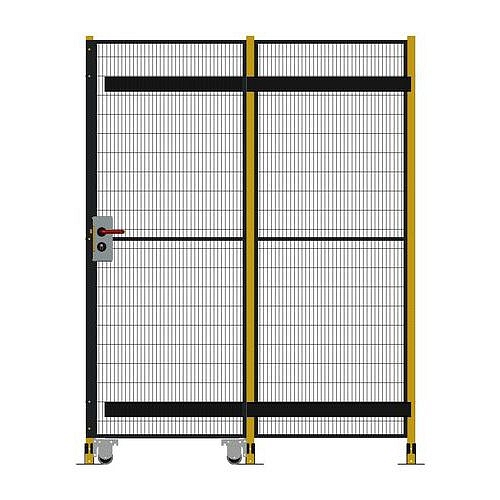 Jednokřídlé posuvné dveře s teleskopickým vedením, cylindrický zámek, výška 224 cm, průchod 80 cm