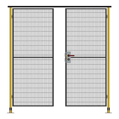 Dvoukřídlé závěsné dveře, cylindrický zámek, výška 224 cm, průchod 200 cm