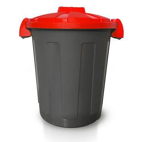Plastový kontejner Carlson na tříděný odpad, objem 25 l, šedý/červený