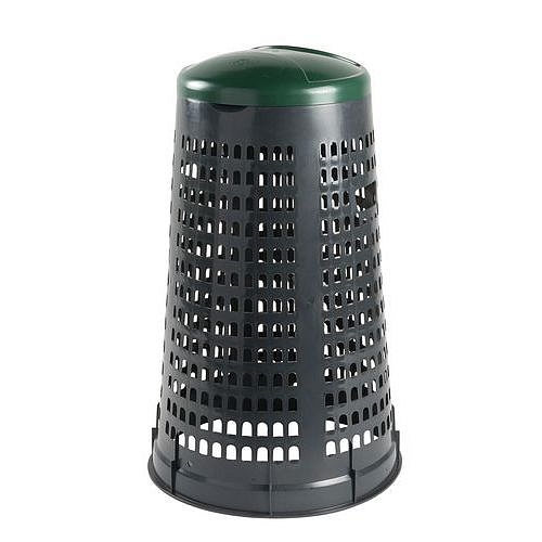 Stojan Element na odpadkové pytle s víkem, šedý/zelený