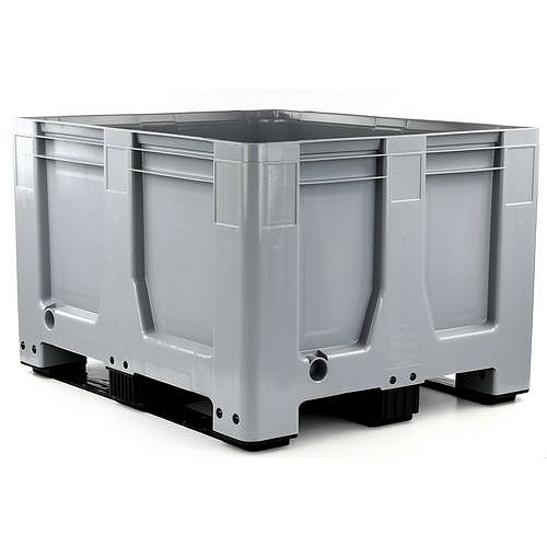 Paletový kontejner MaxiLog, 3 ližiny, 610 l, šedý