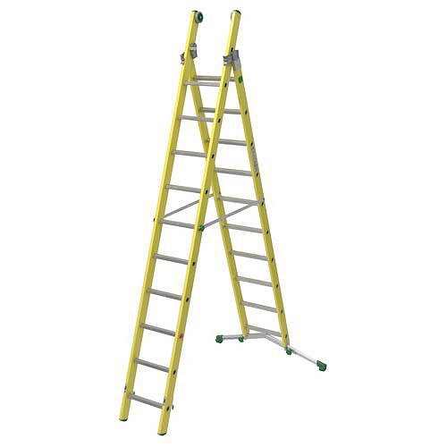 Výsuvný sklolaminátový žebřík Facal, 10 + 11 příček