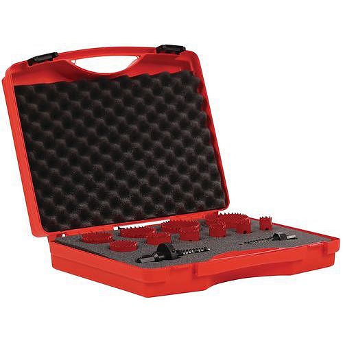 Sada vykružovacích vrtáků HSS Manutan Expert, 10 ks, průměr 19 - 64 mm