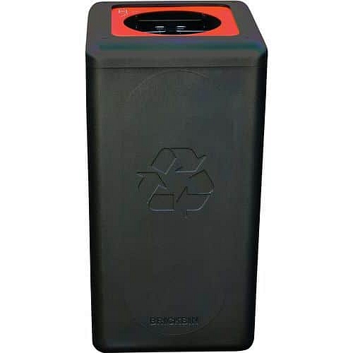 Kulatý odpadkový koš BrickBin 65 l na plast černý/oranžový