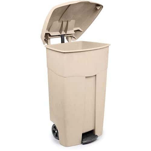 Mobilní kontejner 125 l s nožním pedálem smetanový