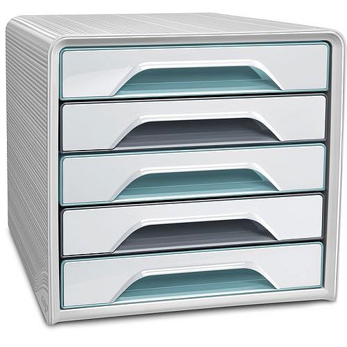 Zásuvkový modul CEP Smoove, 5 zásuvek, modrá/šedá