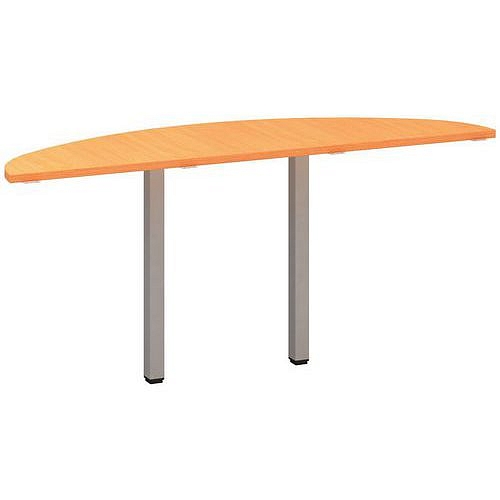 Stolová přístavba Alfa 200 s šedým podnožím, 45 x 162,5 x 74,2 cm, 1/2 kruh, dezén buk Bavaria