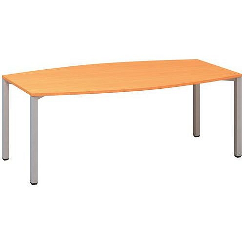 Konferenční stůl Alfa 420 s šedým podnožím, 200 x 110 x 74,2 cm, dezén buk Bavaria