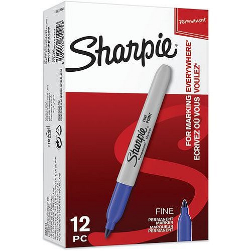 Permanentní popisovač Sharpie, 12 ks, modrý