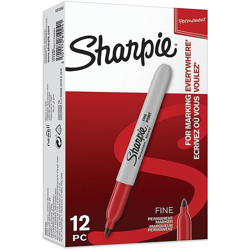 Permanentní popisovač Sharpie, 12 ks, červený