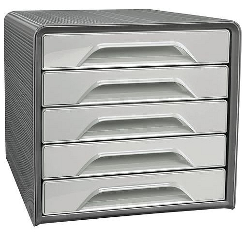 Zásuvkový modul CEP Smoove, 5 zásuvek, šedá/bílá