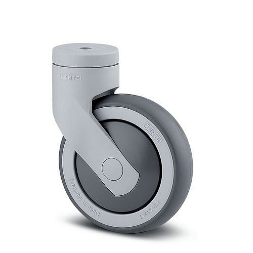 Gumové přístrojové kolo se středovým otvorem, průměr 125 mm, otočné, kuličkové ložisko