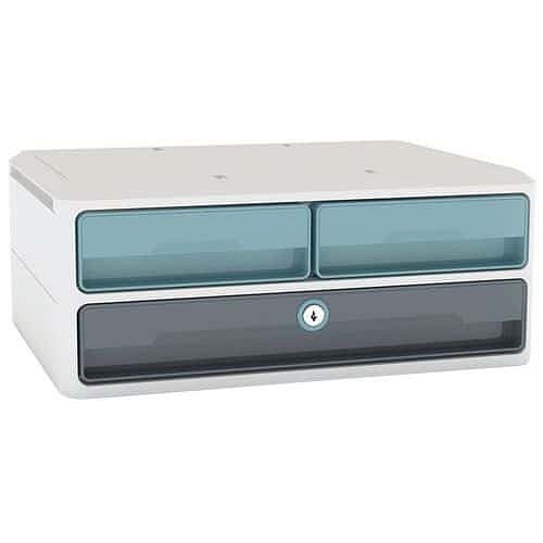 Zásuvkový modul CEP Moov'up, 3 zásuvky, modrá/šedá