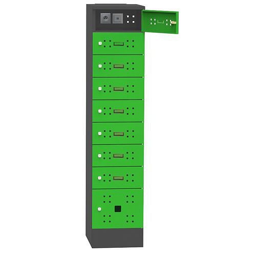 Skříň na dobíjení mobilních zařízení Olivia, USB port, 8 boxů