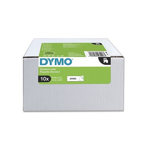 Páska Dymo D1, šířka 9 mm, bílá, černý tisk