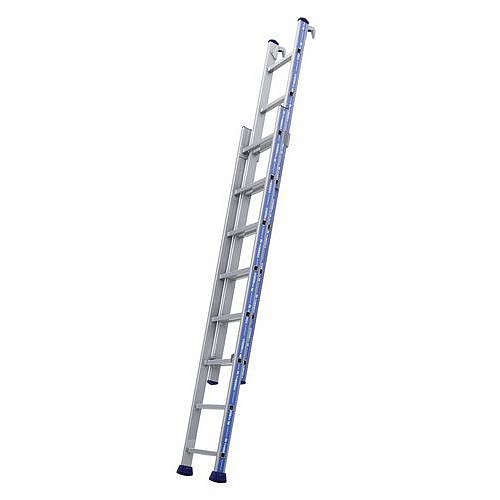 Výsuvný hliníkový žebřík Platinum 300 Tubesca-Comabi, s háčky, 2 x 8 příček