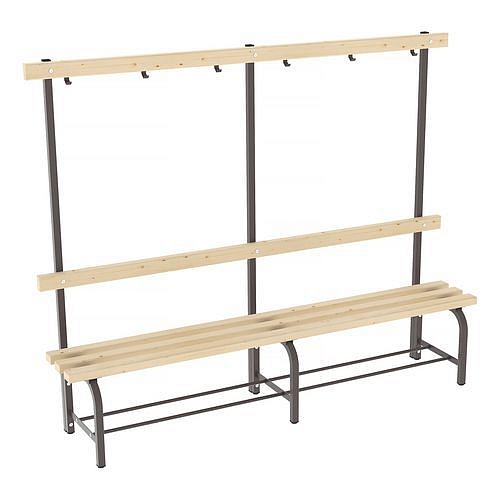 Lavice Zora s věšákovou stěnou, 200 cm, hnědá