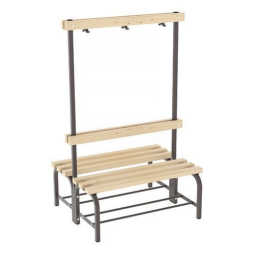 Lavice Lisa s věšákovou stěnou, 100 cm, oboustranná, hnědá