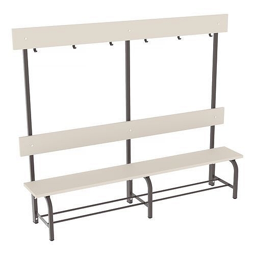 Lavice Eda s věšákovou stěnou, 200 cm, hnědá