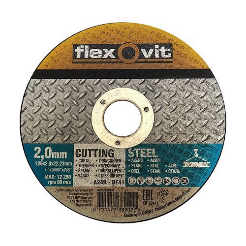 Kotouč Flexovit, řezný, na kov a nerez, 115 x 22,23 x 1 mm, profi