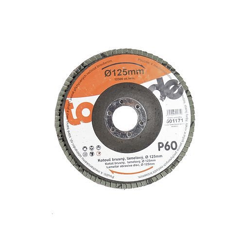 TOPTRADE kotouč brusný, lamelový, zrnitost 60, 125 x 22,2 x 2 mm