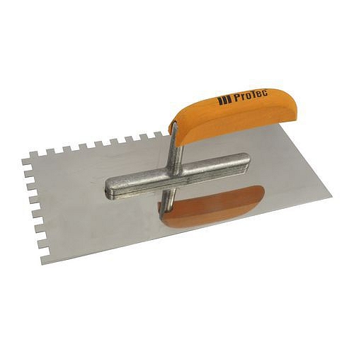 Hladítko nerezové ProTec EURO s dřevěnou rukojetí, 280 x 130 mm, zub 10 mm