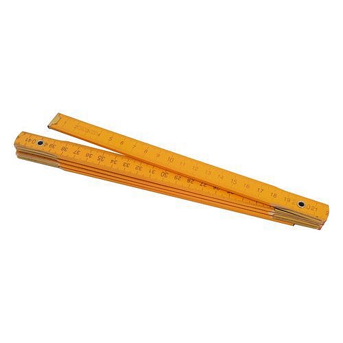 TOPTRADE metr skládací, dřevěný, žlutý, 1 m, standard