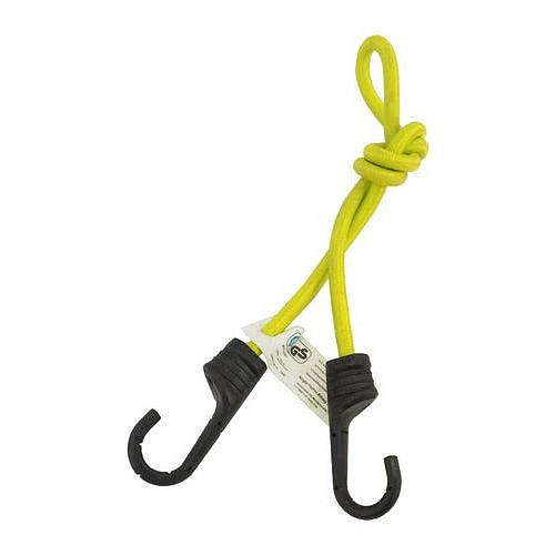 TOPTRADE lano pryžové s textilním opletem a plastovými háky, 8 mm x 80 - 150 cm, 20kg