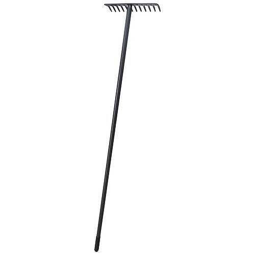 TOPTRADE hrábě standard, kovové, kovová násada, délka 1500 mm, Profi, 12 zubů