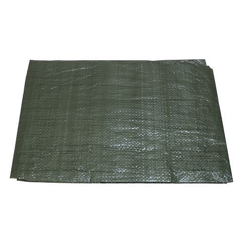 TOPTRADE plachta krycí, zelená, s kovovými oky, 2 x 2 m, standard