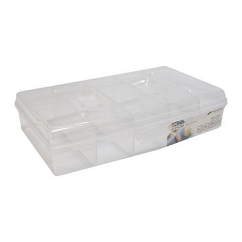 Organizér plastový, nun, přepážkový systém, průhledný, 198 x 117 x 45 mm