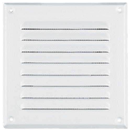 REFLEX mřížka větrací, kovová, bílá, hranatá, se síťkou 155 x 155/140 x 140 mm, vývod 130 x 130 mm