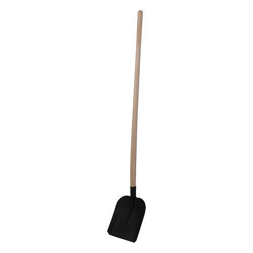 TOPTRADE lopata ocelová, standard, černý lak, s prohlou násadou