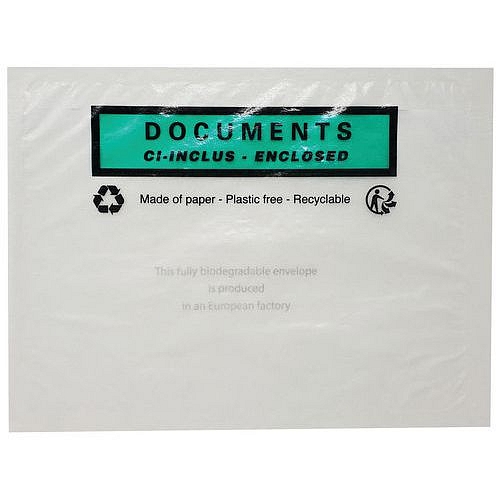 Samolepicí kapsy na dokumenty, s potiskem, 120 x 162 mm, 1 000 ks