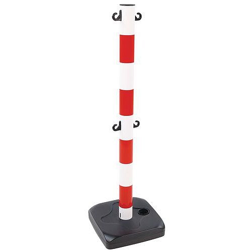 Plastový zahrazovací sloupek Manutan Expert, výška 90 cm, červený/bílý