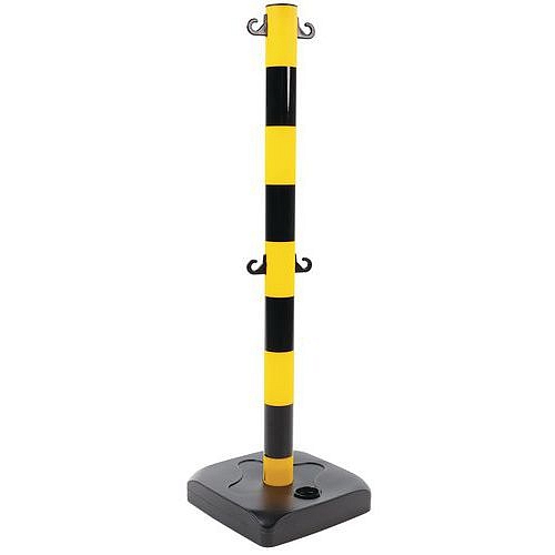 Plastový zahrazovací sloupek Manutan Expert, výška 90 cm, černý/žlutý