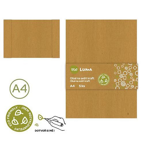 Obal na sešit KRAFT ECO LUMA, A4, 5ks