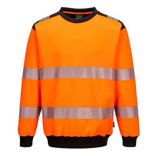 Mikina s výstřihem ke krku PW3 Hi-Vis, černá/oranžová, vel. 4XL