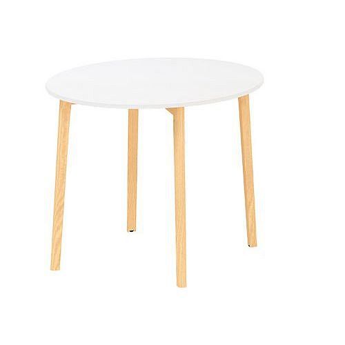 Kruhový konferenční stůl Alfa Root, 90 x 74,2 cm, bílý