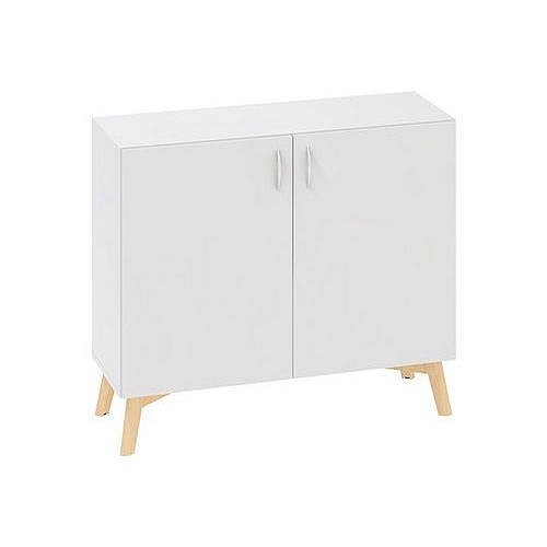 Nízká skříň Alfa Root s dvířky, 1 police, 100 x 47 x 88,7 cm, bílá