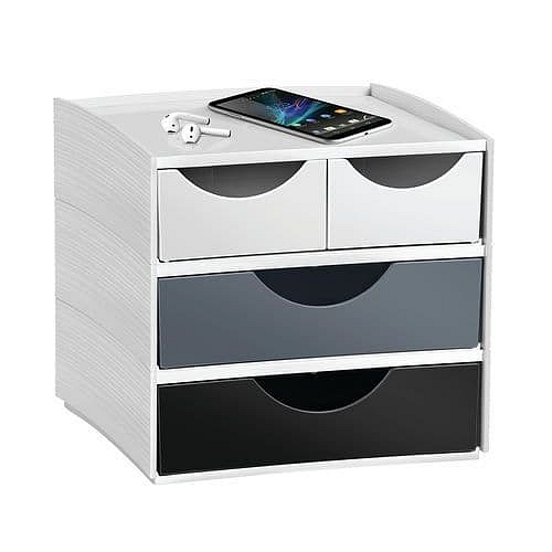 Přihrádkový modul MyCube mini, 6 přihrádky, šedý/černý