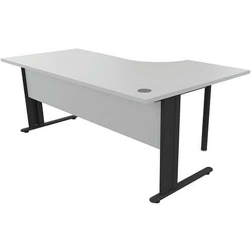 Kancelářský stůl Manutan Expert, 72 x 180 x 110 cm, levé provedení, světle šedá