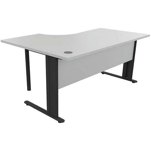 Kancelářský stůl Manutan Expert, 72 x 160 x 110 cm, pravé provedení, světle šedá