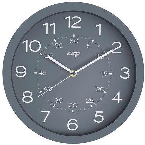 Analogové hodiny CEP Riviera 820, průměr 30 cm, šedé