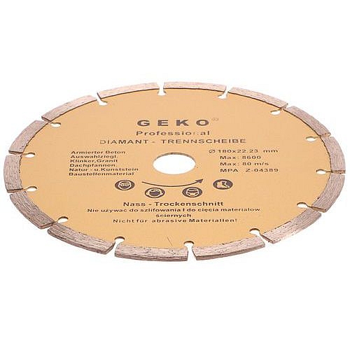 Diamantový řezný kotouč segmentový, 180x22mm GEKO