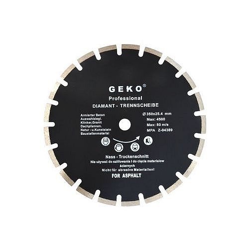 Diamantový řezný kotouč na asfalt, 350x25,4mm GEKO
