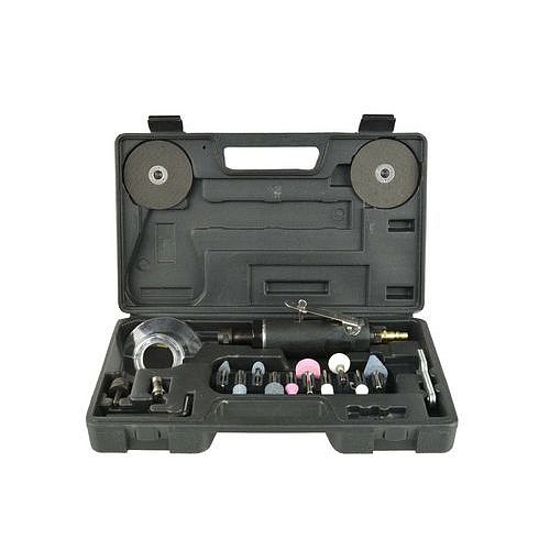 Pneumatická přímá bruska s příslušenstvím, 3 nebo 6mm, 1/4