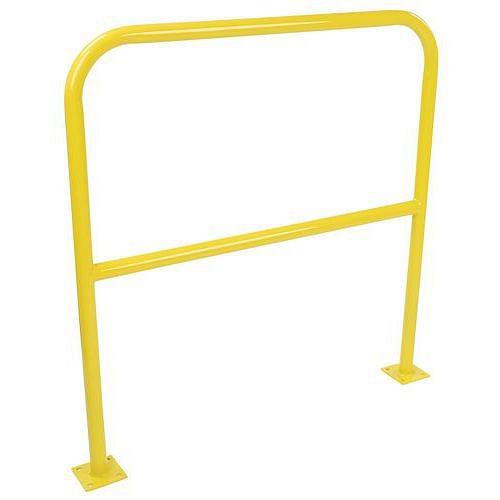 Kovová zábrana Manutan Expert, délka 100 cm, průměr 38 mm, žlutá