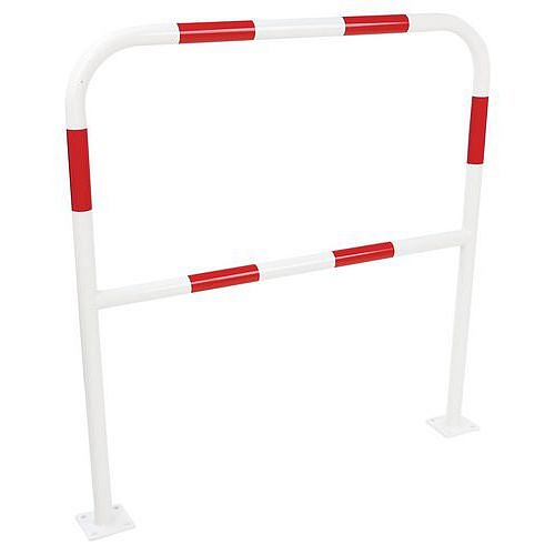 Kovová zábrana Manutan Expert, délka 100 cm, průměr 38 mm, bílá/červená