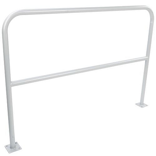 Kovová zábrana Manutan Expert, délka 150 cm, šedá, průměr 38 mm